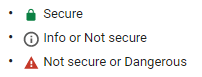 Google's cyber security list - 'secure', 'not secure' and 'danger'
